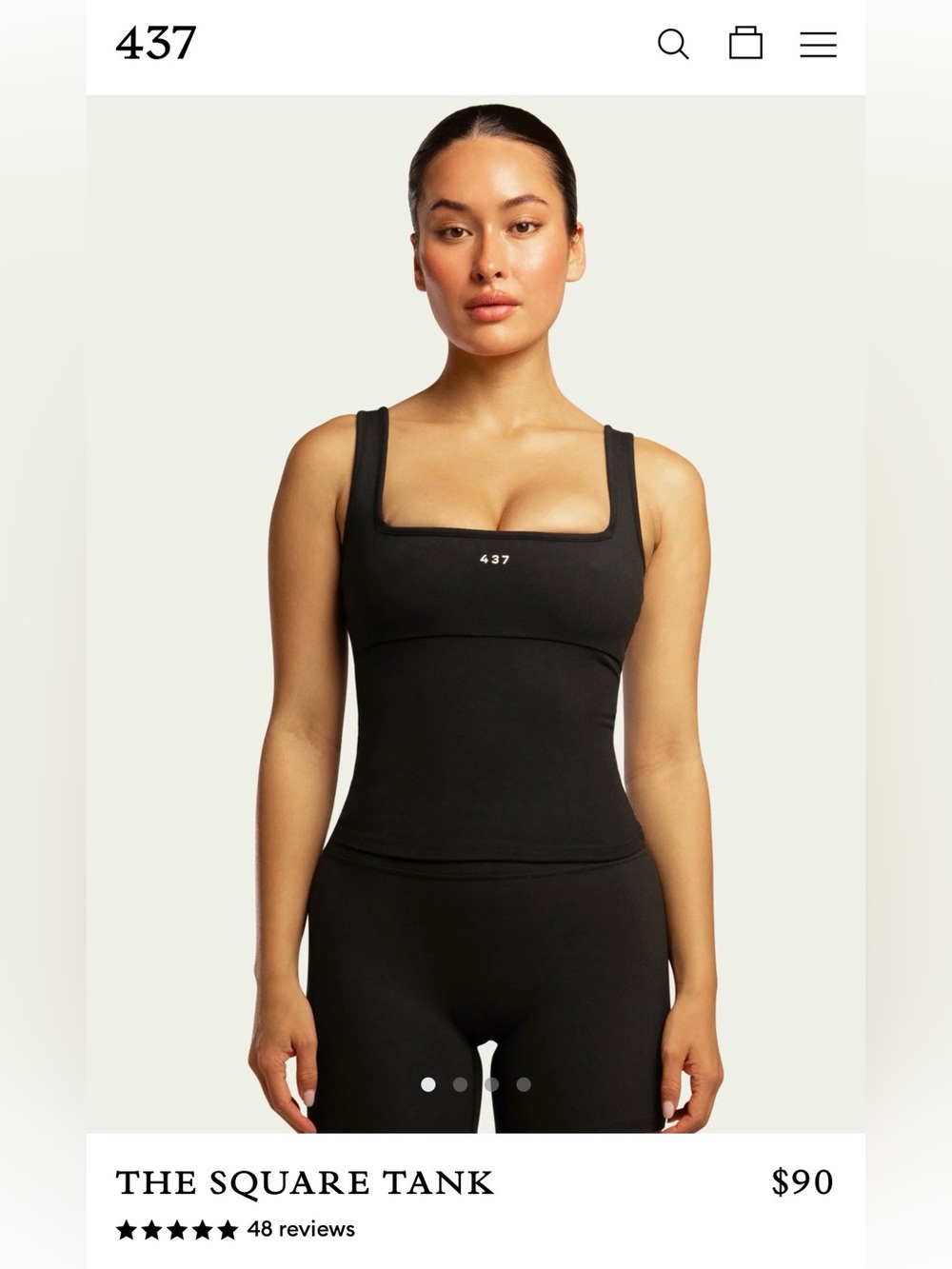 437 The Square Tank in Black size large!
